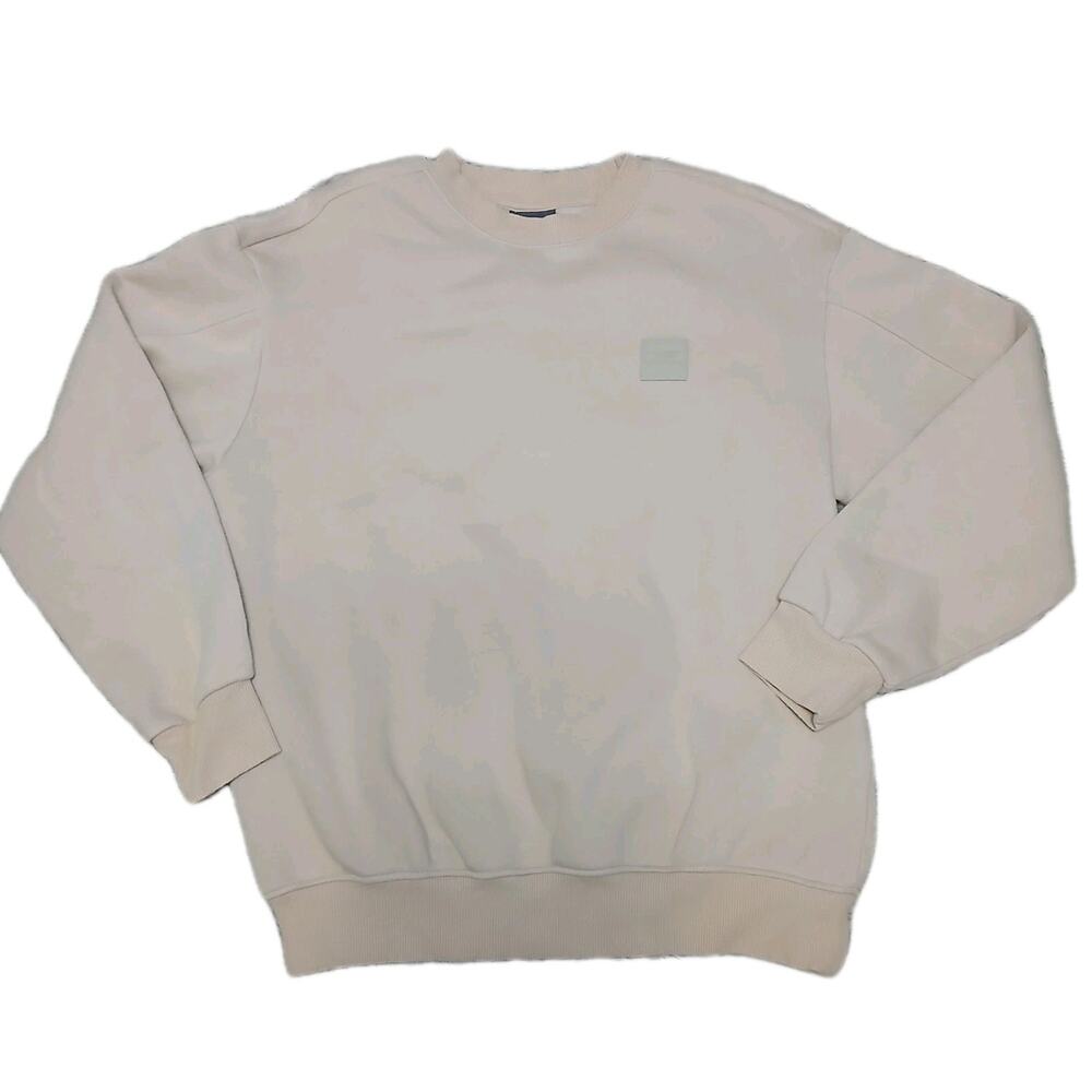 H&M Sweatshirt Men’s Medium Beige Relaxed Fit Crewneck Pullover Les‎ Artisans